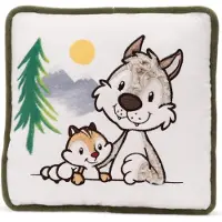 Nici Coussin Avec Le Loup Winny Et L´écureuil Jojo 25x25 Cm