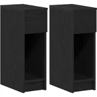 vidaXL Tables de chevet avec tiroir 2 pcs chêne noir 20x36x60 cm