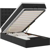 vidaXL Lit ottoman avec matelas & LEDs Noir 80x200 cm Similicuir