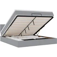 vidaXL Ottomane Lit avec matelas & LEDs Gris clair 180x200 cm Tissu