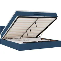 vidaXL Ottomane Lit avec matelas & LEDs Bleu 180x200 cm Tissu