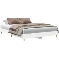 vidaXL Cadre de lit sans matelas Blanc 150x200 cm Bois composite