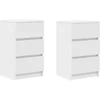 vidaXL Tables de chevet avec 3 tiroirs 2 pcs blanc 39x35x65 cm