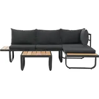 vidaXL Ensemble de 4 canapés d'angle de jardin avec coussins Aluminium et WPC