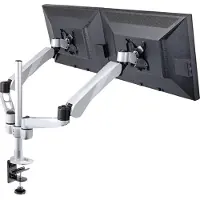 Speaka Professional Support de moniteur Flex 2-fold, Tisc (Tables, 27", 9 kg), Support de moniteur, Noir, Argent