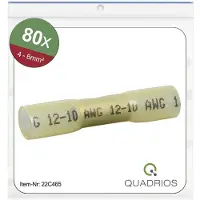 Quadrios Connecteurs bout à bout, 22C465, 4 - 6 mm², jaune, entièrement isolés, 80 pcs.