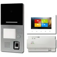 HHG Kit AS AP 1-Fam avec lecteur d'empreintes digitales - Kit de poste de porte Villa AP Set 1 FP