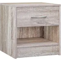 Casaria Table de chevet aspect chêne 39x28x41cm