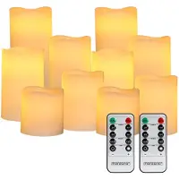 Monzana Set de 10 bougies LED en cire véritable avec télécommande