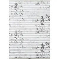 Gardinia Plissé Bella, sans perçage, blanc avec feuilles 50 x 130 cm