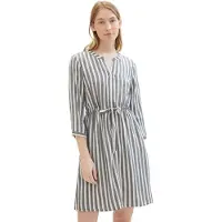 Tom Tailor Robe-chemise gris / blanc cassé