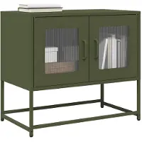 vidaXL Armoire TV vert olive 68x39x60,5 cm Acier laminé à froid