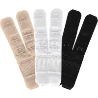Bye Bra Extenseurs de soutien-gorge 2-Hook, Beige, Noir, Blanc, (Lot de 3, Taille unique)