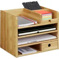 Relaxdays Organiseur de bureau, compartiments (A4)