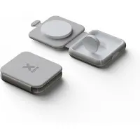 Xtorm Chargeur sans fil pliable 15W, 2 en 1, Capacités de charge sans fil ultra-rapides, Design élégant, Gris