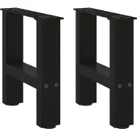 vidaXL Pieds de table basse noirs 2 pcs. 30x(30-31) cm acier