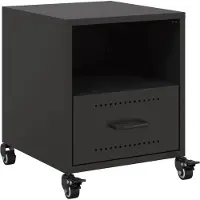 vidaXL Table de chevet noir 36x39x43,5 cm acier
