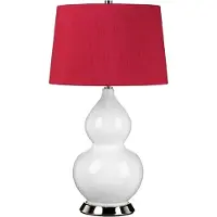Elstead Lighting Lampe de table en céramique Isla rouge et blanche, 1xE27x60W, céramique / plâtre, dimensions : 64x36x36 cm, IP20, Elstead