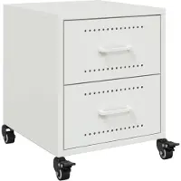 vidaXL Table de chevet blanc 36x39x43,5 cm acier
