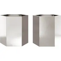 vidaXL Jardinières 2 pcs hexagone 46x40x45 cm acier inoxydable