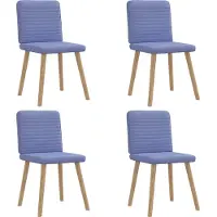 vidaXL Chaises de salle à manger 4 pcs. Tissu bleu jean