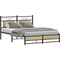 vidaXL Cadre de lit sans matelas Chêne Sonoma 140x190 cm Bois composite