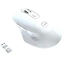 Mobility Lab Souris sans fil - - Omega - Récepteur Bluetooth et 2,4 GHz - Blanche - Clics silencieux - Précision réglable