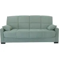Generique Clic clac 3 places MEGAN 14 - Tissu Soro vert amande - Avec accoudoirs - Couchage 130x190 cm - L223 x P96 x H103 cm