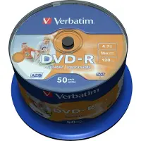 Verbatim 4.7gb Printable 16x Speed Dvd-r 50 Units Blanc