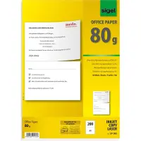 Sigel LP202 - Perforé - blanc - A5 (148 x 210 mm) - 80 g/m² - 200 étiquette(s) (100 feuille(s) x 2 papier uni