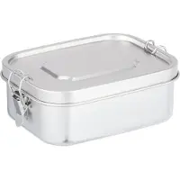 Relaxdays Boîte à pain, Lunch box, Argent