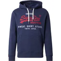 Superdry pour homme. M2014122A Sweat à coupe décontractée avec capuche et logo Vintage Heritage marine (S), Casuel, Coton
