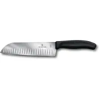 Victorinox SwissClassic 6.8523.17G Santoku avec alvéoles 17 cm, noir