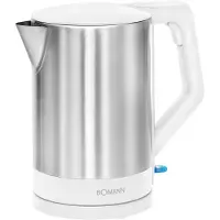 Clatronic Bomann WKS 3002 CB Wasserkocher 1,5 l Edelstahl - Weiß 2200 W (630022)