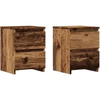 vidaXL Tables de chevet 2 pcs vieux bois 30x30x40 cm bois d'ingénierie
