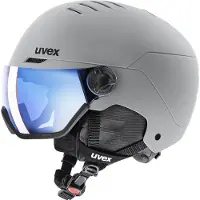 Uvex Wanted Visor, casque de ski avec visière, gris