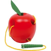 Small Foot Threading Game Apple and Worm jouet d’éveil en bois 3 y+ 2 pcs