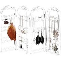 Relaxdays Porte Bijoux Présentoir, Transparent