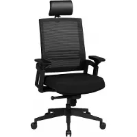Amstyle fauteuil de direction Apollo A1 tissu noir fauteuil pivotant avec appui-tête ; SPM1.318