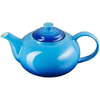 Le Creuset Théière Tējkanna en pierre moulée, 1,3 L, bleue (1.30 l)