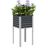 vidaXL Jardinière de jardin Anthracite 45x45x88 cm Acier
