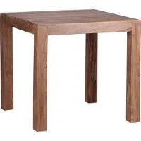 FineBuy Table de salle à manger en bois massif d'acacia 80 x 76 x 80 cm Table de cuisine design | Table carrée Salle à manger rustique