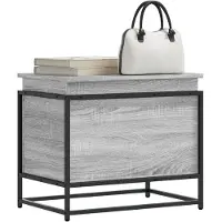 vidaXL Boîte de rangement avec couvercle Gris Sonoma 60x40x51,5 cm