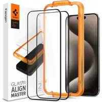 Spigen Protection d'écran en verre trempé AlignMaster Cover pour Apple iPhone 15 Pro Max