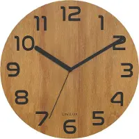 Unilux UNiLUX400140806 Horloge murale/quartz PALMA Bamboo, noir-bambou