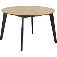 Ebuy24 Georgetown table à manger Ø120/198 cm dont 2 assiettes supplémentaires, os de hareng, chêneReproduction.
