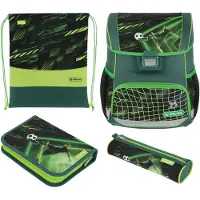 Herlitz 50046249 SchulranzenSet Loop Plus Game Changer Kunstfaser grün