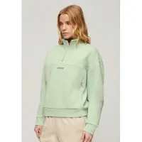 Superdry Sport Tech Relaxed Half Half Zip Sweatshirt Vert XS Femme