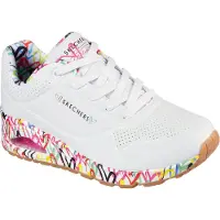 SKECHERS Baskets basses 'Uno-Loving Love' bleu / jaune / rouge / blanc naturel