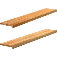vidaXL Appuis de fenêtre 2 pcs. Marron clair 140x25x2 cm Chêne massif